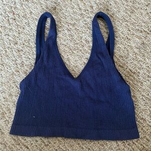 Navy Blue Ribbed Tank Top
